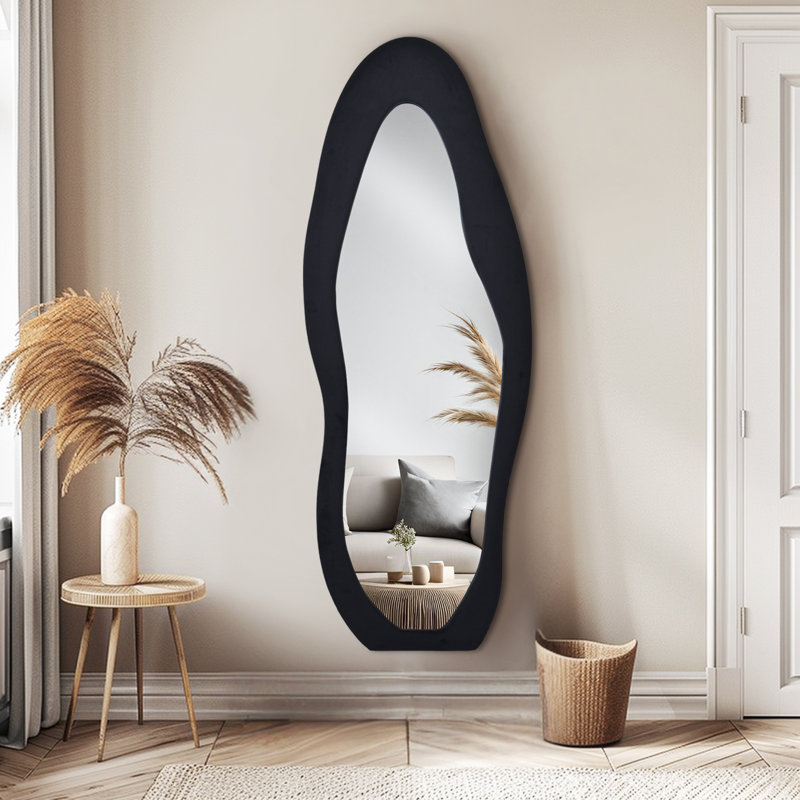 Miroir de plancher Farkhan, Noir, noir, noir, noir, 63 po x 24 po