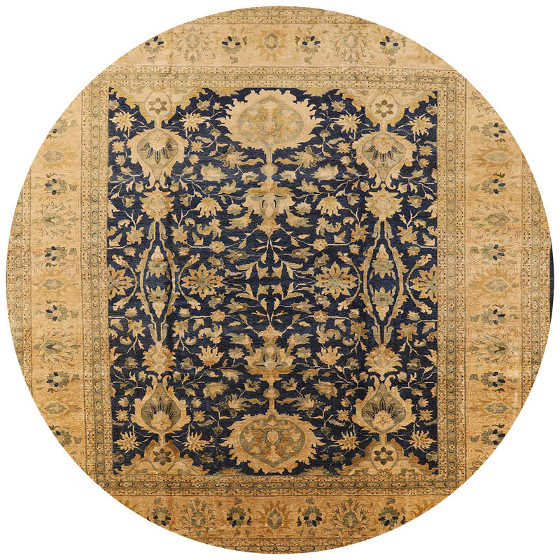 Tapis oriental beige / noir Dirazan, Rond 6 pi