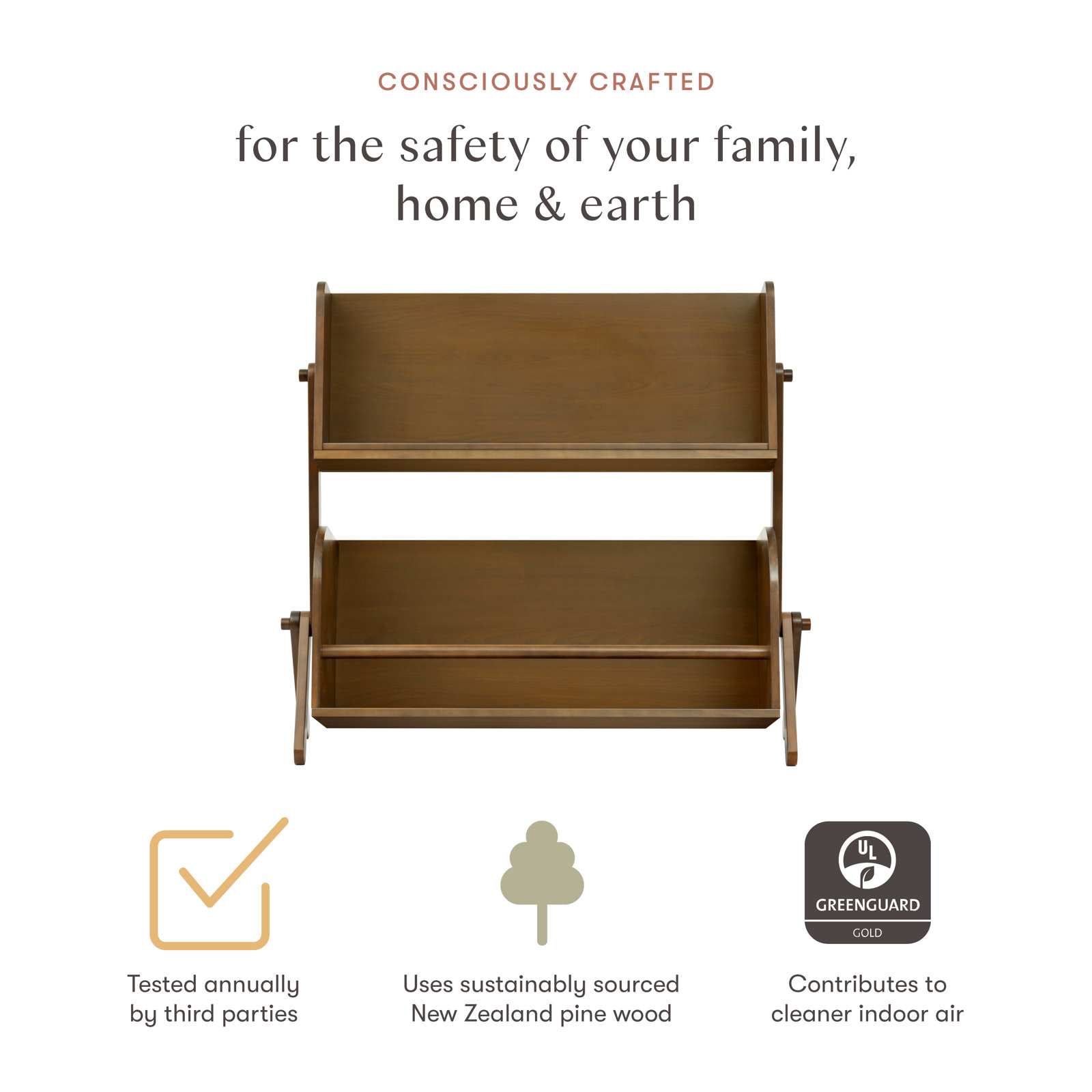 Tally Storage Bookcase, Natural Walnut