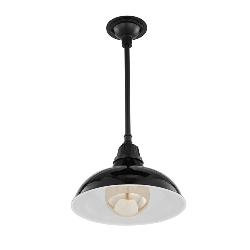 Luminaire suspendu d'extérieur à DEL intégré à 1 ampoule 9,25 po Mamani, Noir