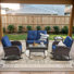 Aluel Wicker 4 - Person Patio Conversation Set with Cushions