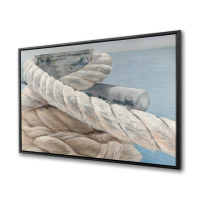 Tie-down ropes closeup | Marine Bathroom Canvas Art Decor