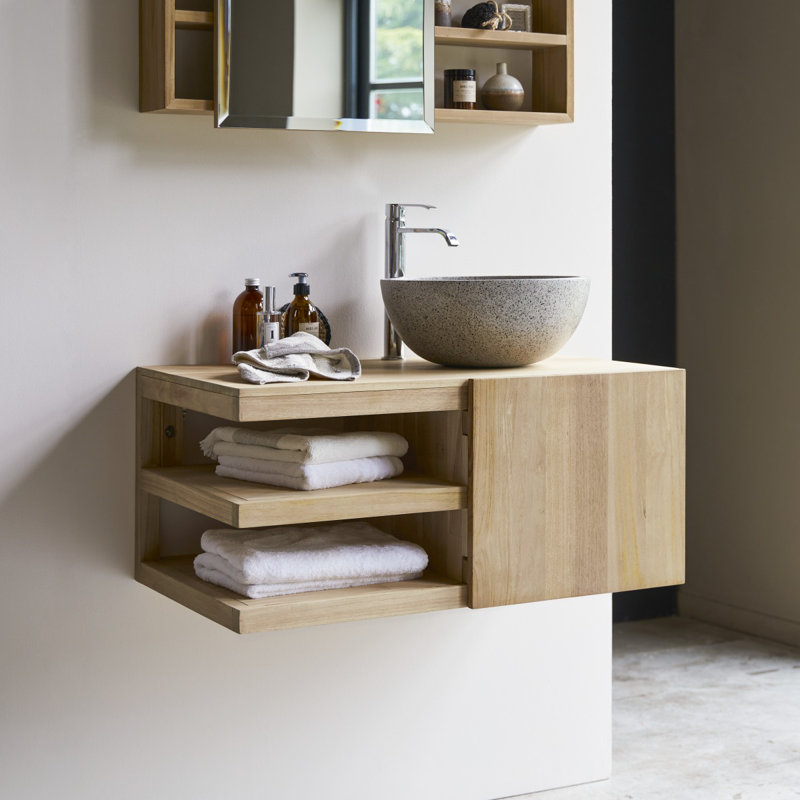 Typo 90cm Single Bathroom Vanity Base Only in Brown