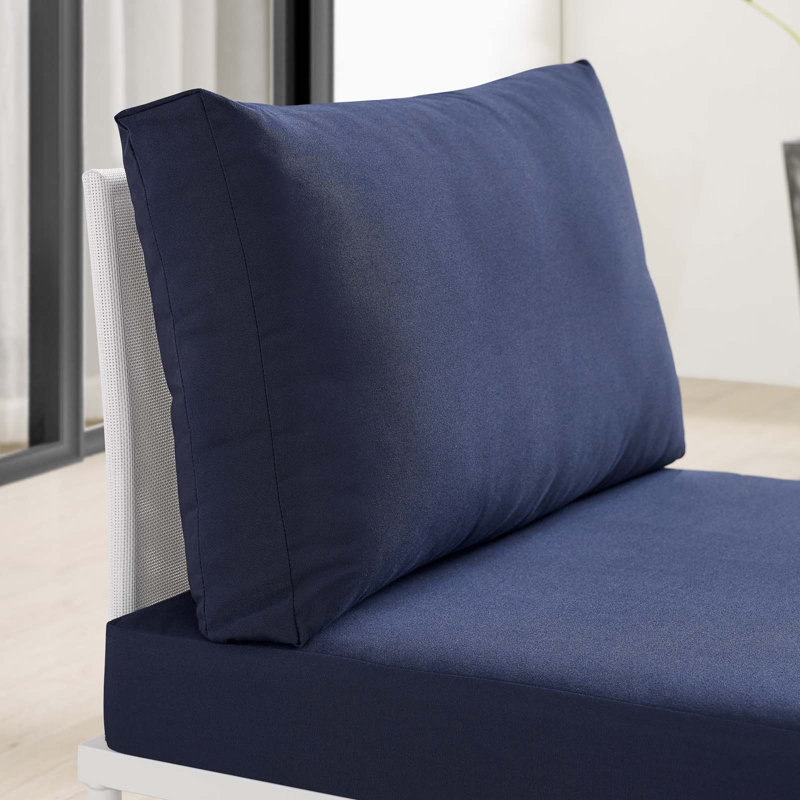 Harmony Sunbrella Outdoor Patio Aluminum Armless Chair by Modway, Navy