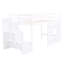 Lit mezzanine simple avec rangement et fenêtre - aucun sommier nécessaire pour une installation facile, escalier pratique en bois blanc-1858909633