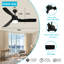 52 Inch Black Ceiling Fan With Light,  Ceiling Fan With 3 Reversible Blades, 2 Downrods, 6-Speed Remote Control