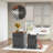 Black Double-layer Nesting Storage Stool Set
