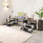 Bureau d'ordinateur en U avec éclairage et rangement DEL Bureau de direction en L avec tablette de rangement, bureau de jeu pour bureau personnel