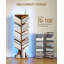 Tree Bookshelf with LED Light, 11 Tier Floor Standing Bookcase, Narrow Wooden Bookcase with Open Cabinets, for Living Room, Bedroom, Home, Office