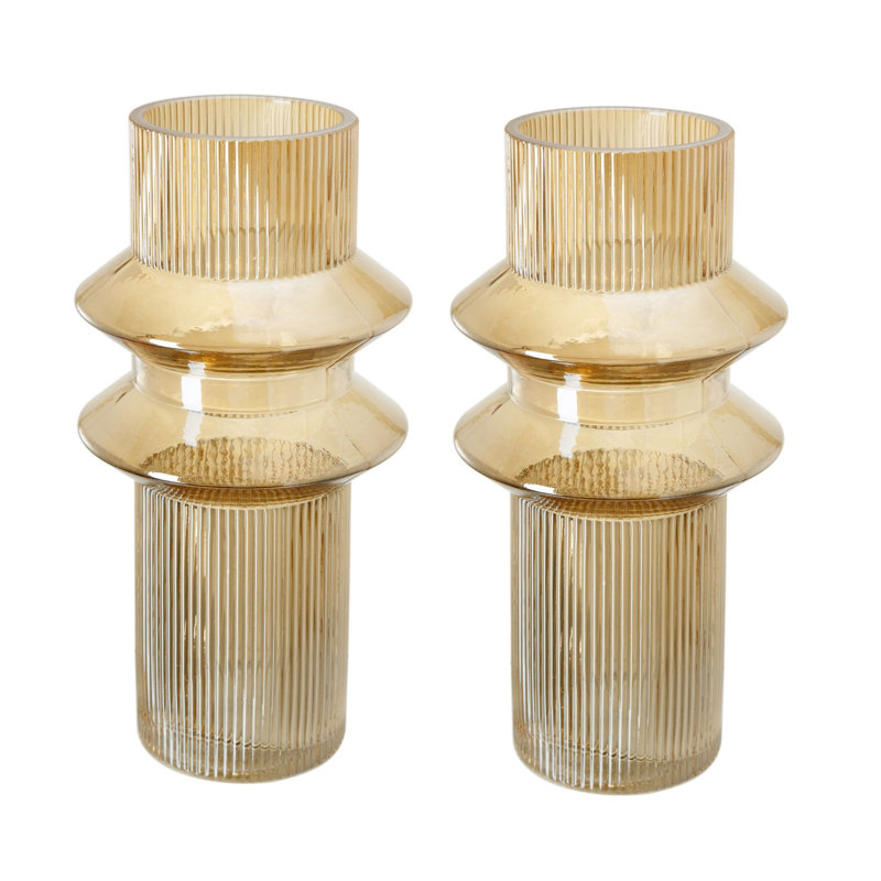 Glass Table Vase, Yellow