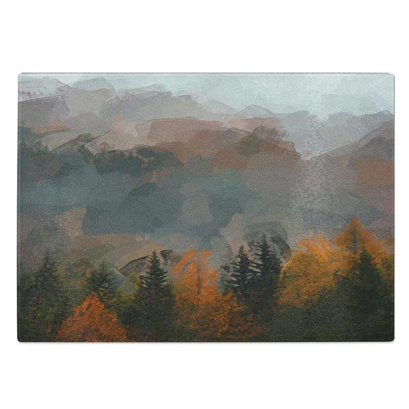 Glass Misty Forest in The Autumn in Abstract Chopping Board, 28.5 cm W x 20 cm L