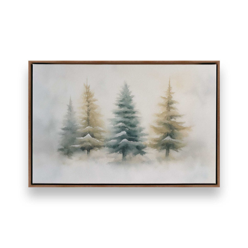 Snowlit Pines Canvas Art Print, Walnut, 12.75" H x 18.75" W