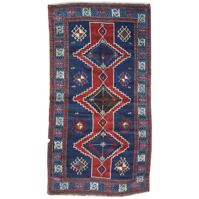 Kazak One-of-a-Kind 4'1" x 7'7" Hand Knotted Area Rug