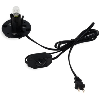 Salt Lamp Power Cord with Dimmer Control Switch & Base Assembly for Himalayan Salt Lamps Power Cord - UL Listed 6 Feet Long with Two Free 15W Bulbs