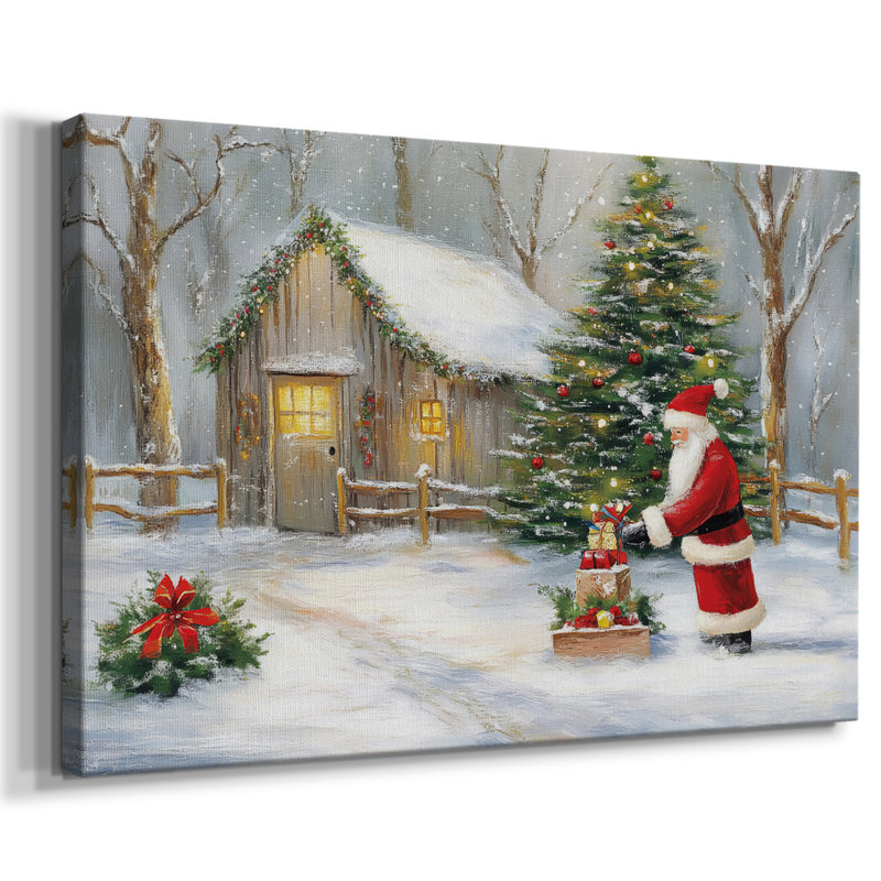 Art de Noël de Noël III - Toile tendue avec châssis - XCIV, H 8 po x l 12 po