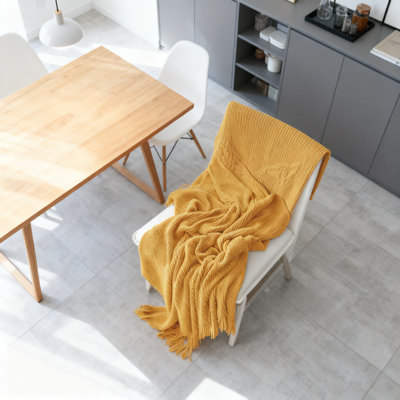 Chunky Chenille Throw Blanket Ultra Soft & Warm Cozy Decorative Knit Blanket With Tassels For Couch Bed Sofa