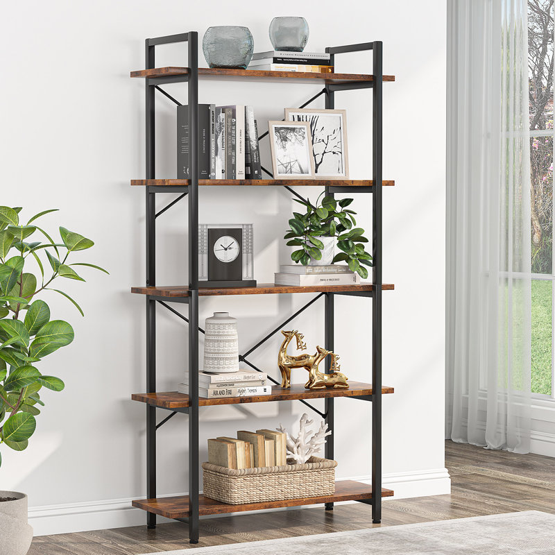 Fard 31.5 " W Steel Shelving Unit, Brown