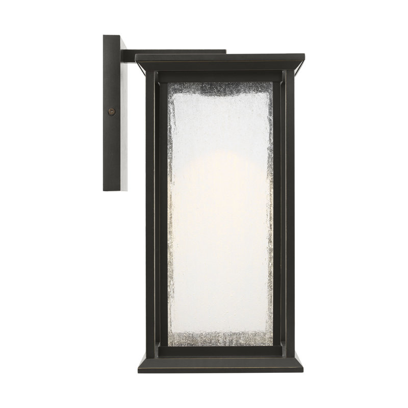 Audley Medium Lantern from Generation Lighting , Antique Bronze, Seeded