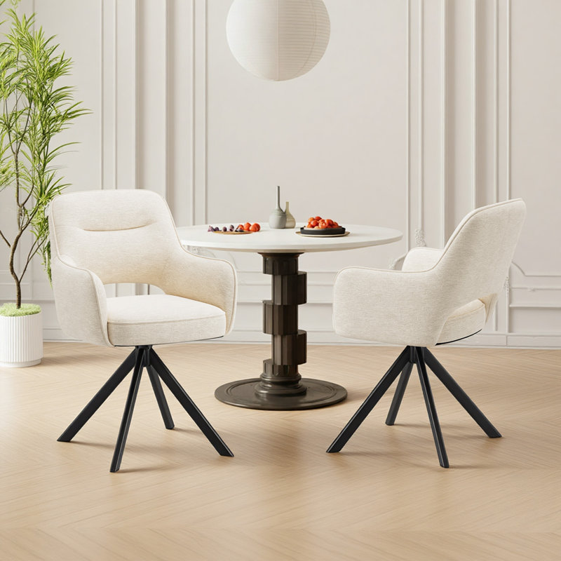 51cm H Fabric Upholstered Metal Upholstered Back Armchair, Beige
