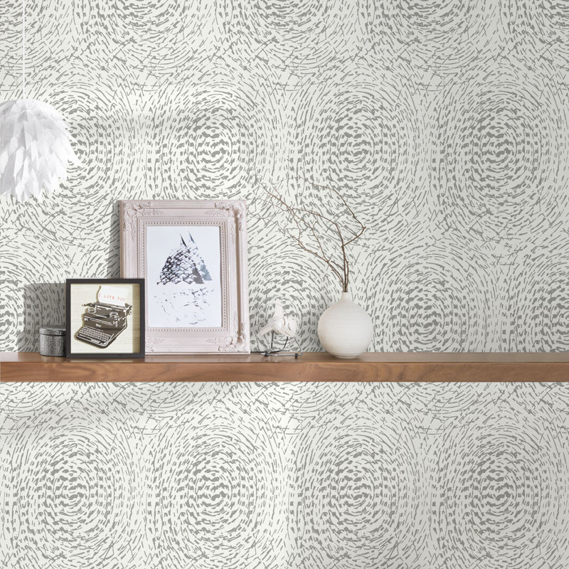 Ganell 10.05m x 53cm Matte Wallpaper Roll, Grey/White
