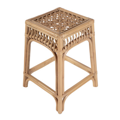 Antigua 24.75 in. Seat Height Square Rattan Count Stool