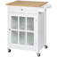 Chariot pour îlot de cuisine 27 po avec tiroir et porte vitrée, chariot de cuisine avec tablette réglable et porte-serviettes 27 po