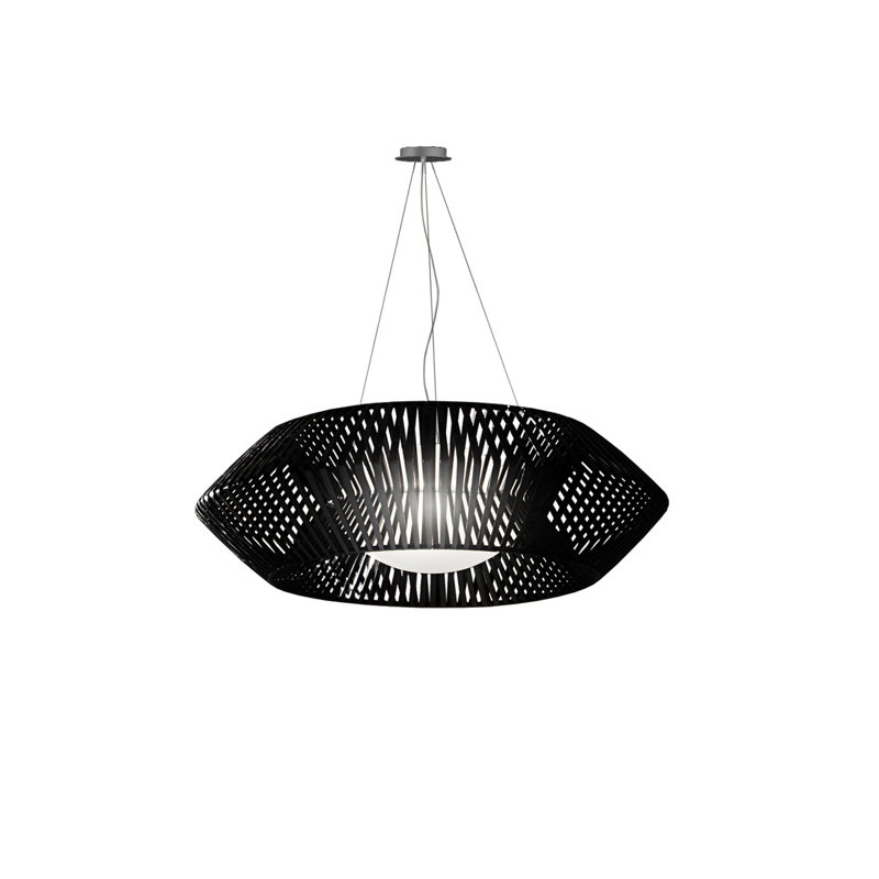 V Pendant, 11.4" H x 31.5" W x 31.5" D, Black