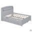 Lit plateforme double en bois avec lit gigogne, tête de lit et tiroirs-2100985895