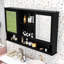 Armoire à pharmacie de salle de bain avec tablettes ajustables en miroir et rangement ouvert-129755646