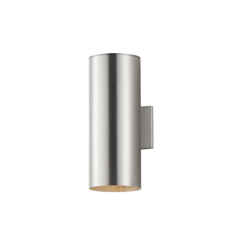 Applique murale d'extérieur en aluminium brossé H 6 po Barbara, Aluminium brossé, H 15 po x l 6 po x P 7,25 po