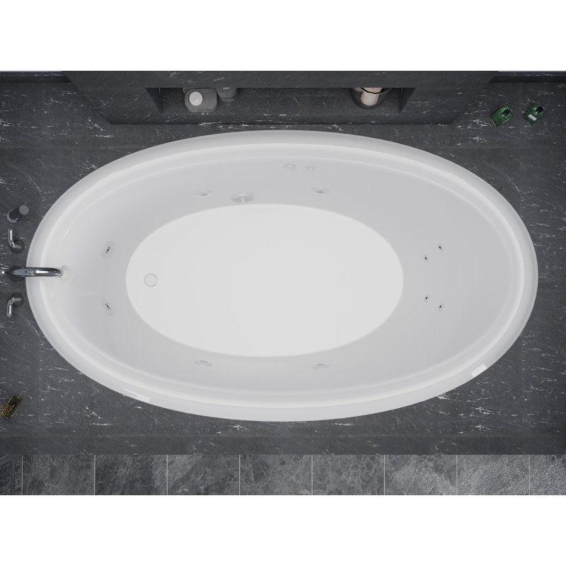 Martinique 70'' x 42'' Whirlpool Acrylic Bathtub, Right