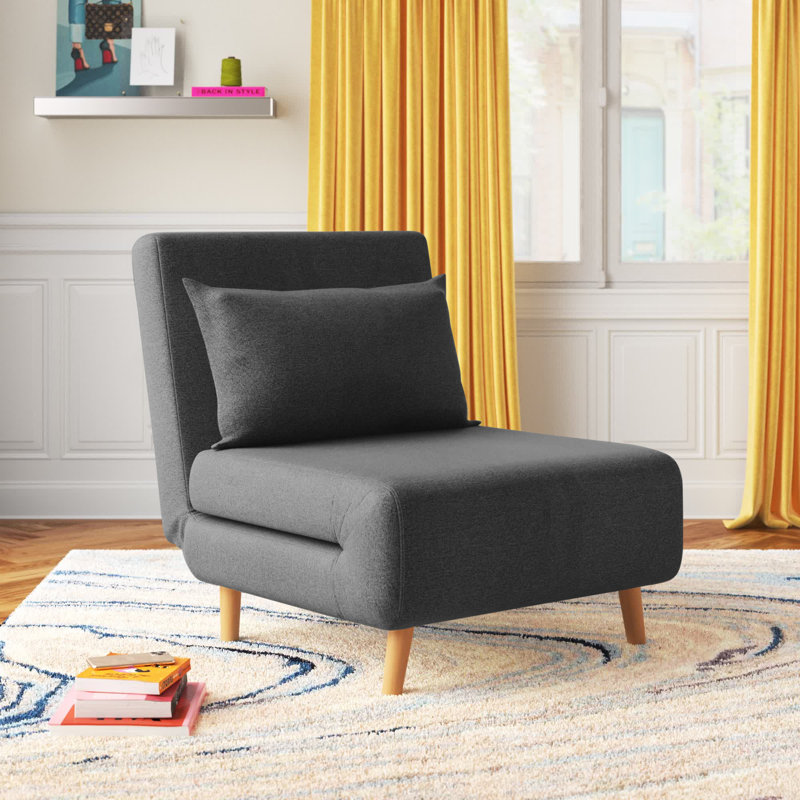 Clarissa Upholstered Accent Chair, Charcoal Polyester