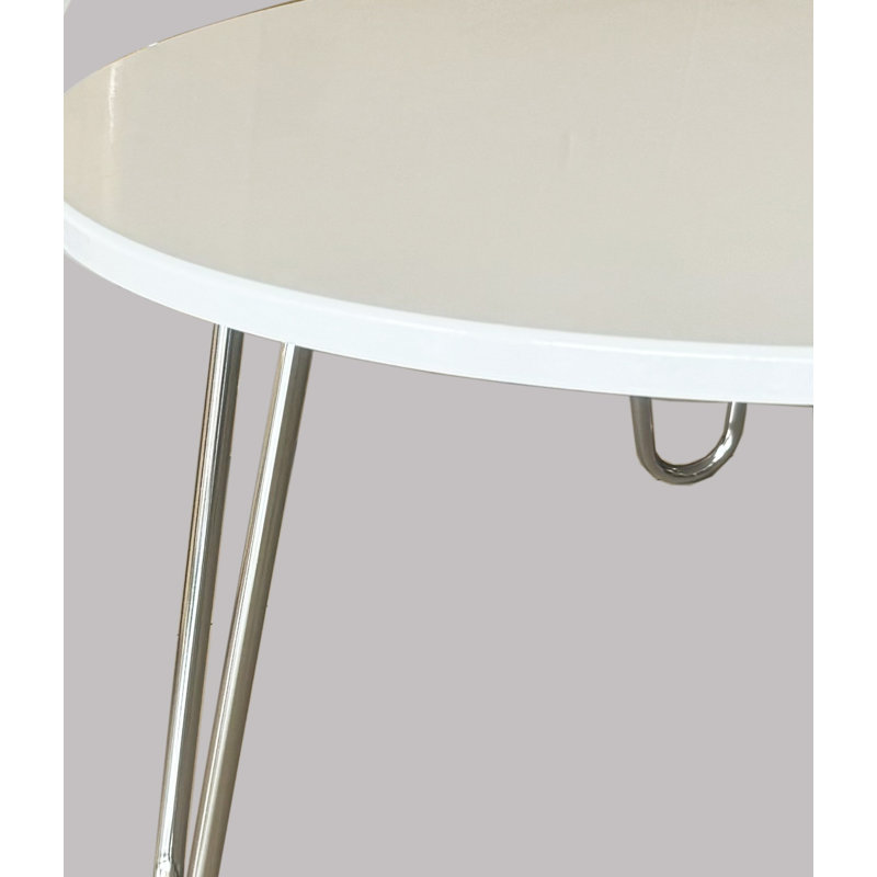 Calina Four Leg Coffee Table, White, Silver