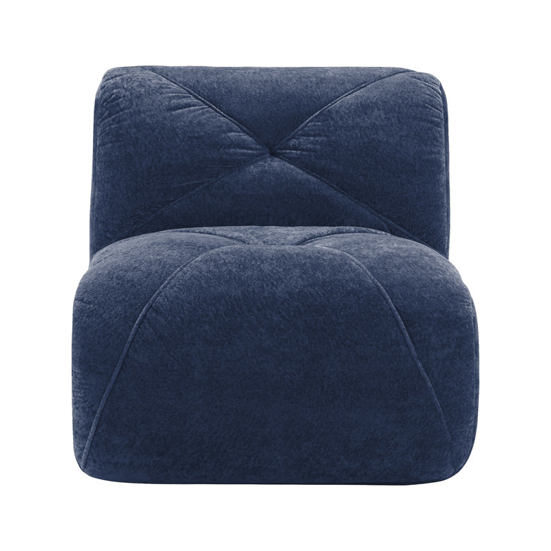Canapé sans accoudoirs en velours - bleu, Bleu