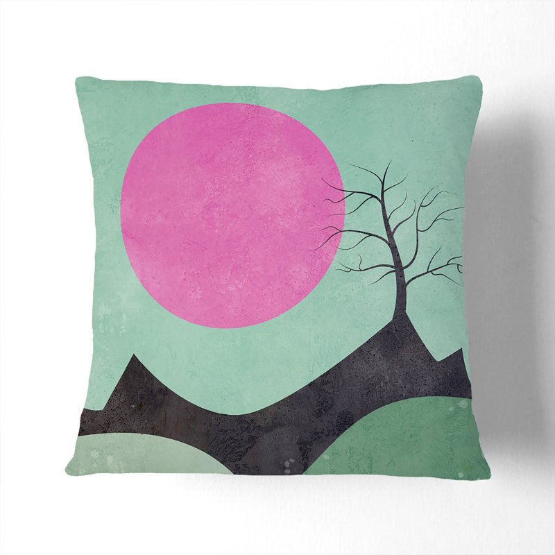 Modern Landscape Square Throw Cushion, 40cm H x 40cm W x 15cm D