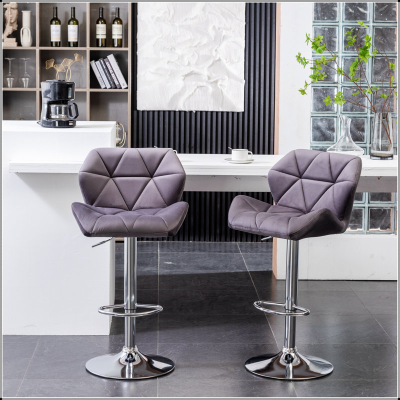 Tabouret de bar Breni Velvet Diamond