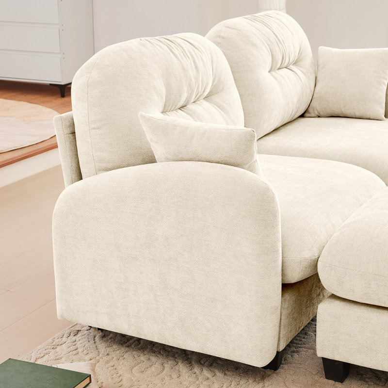 Modular Sectional Sofa with Flexible Design and Premium Chenille Fabric for Comfort and Durability, Beige