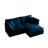 Chenille Two With - Comfortable Blue Living Room Sectional Solid Wood