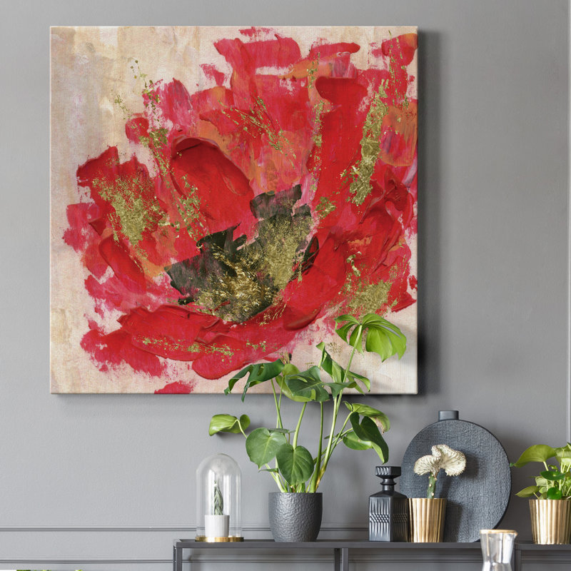 Red Infusion II - Wrapped Canvas Print, 32" H x 32" W x 1.5" D