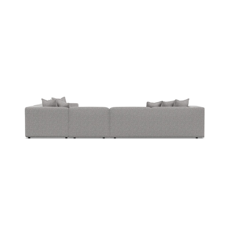 Bernhardt Bliss 4-Piece Fabric Sectional, Gray Polyester, 28" H x 160.5" W x 123.5" D