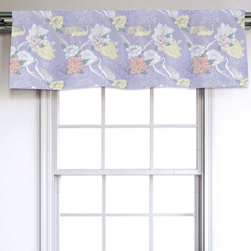 Sateen Floral Ruffled Window Valance