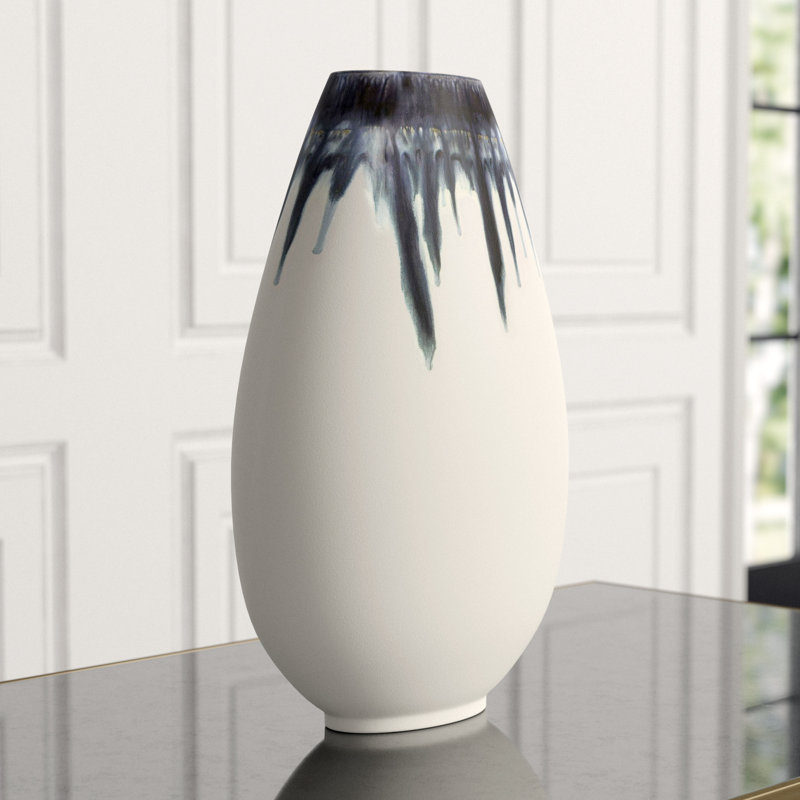 Glass Drip Handcrafted Table Vase, 19.25" H x 12.25" W x 7" D