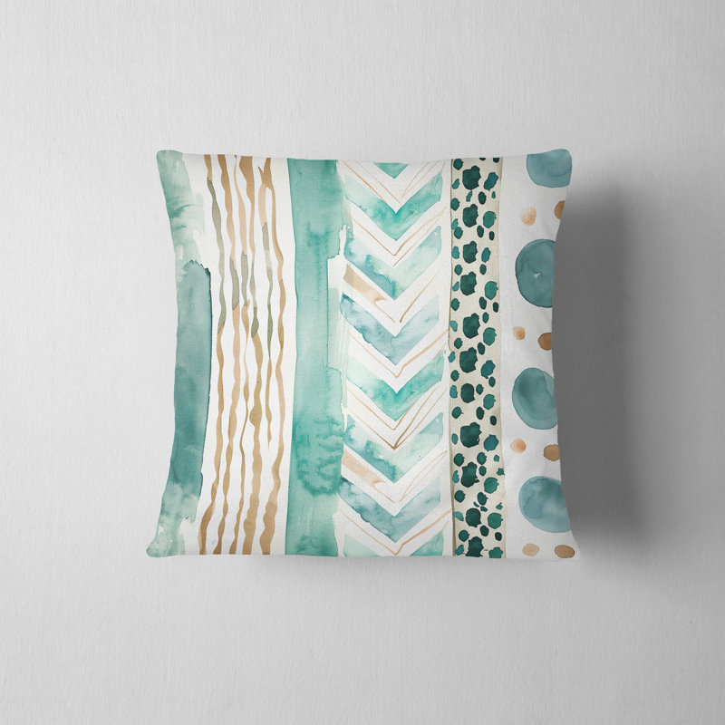 Housse de coussin Nautical Collage Seafoam, H 16 po x l 16 po