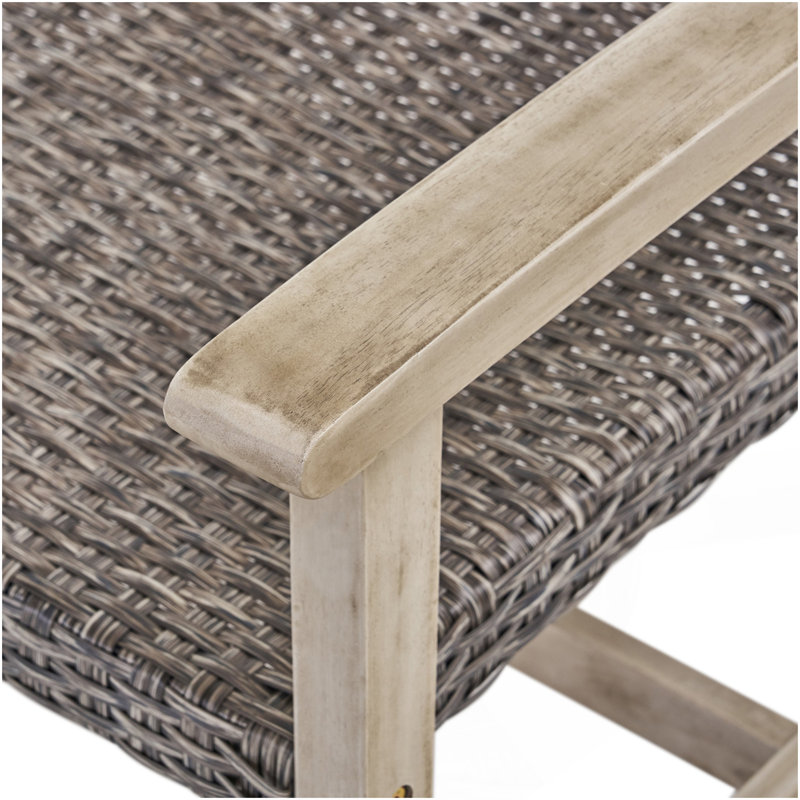 Chaise club en bois et osier Hampton (ensemble de 2)