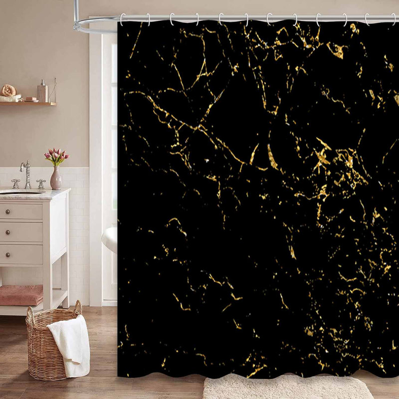Rideau de douche bleu imperméable, rideaux de douche pour la salle de bain avec 12 crochets, 72" L x 72" W