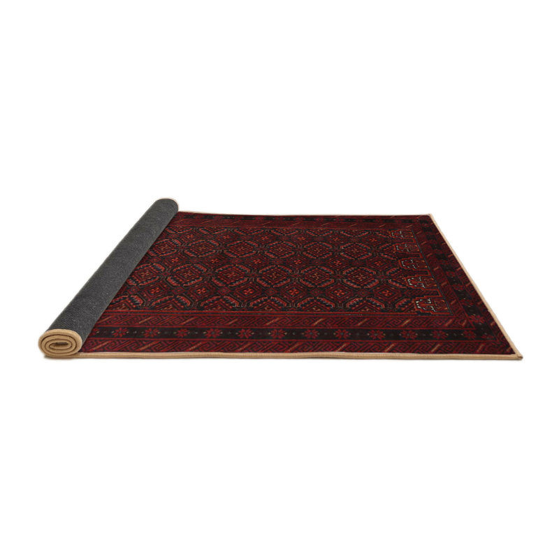 Tapis traditionnel rouge / brun / noir Adells, Rond 5 pi
