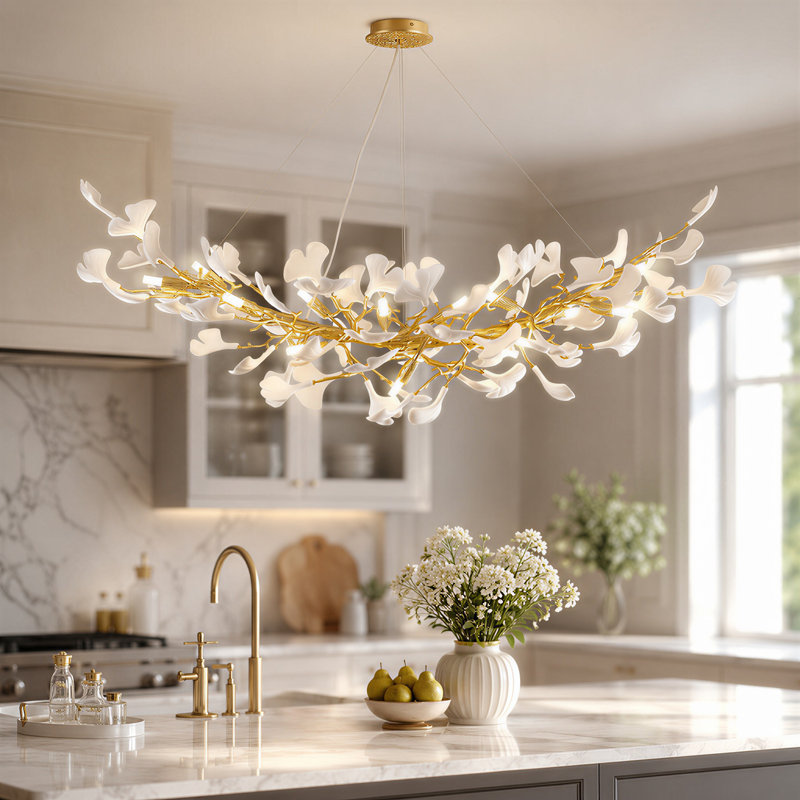  Lustre 16 lumières à branches réglables 55 "avec branches en céramique