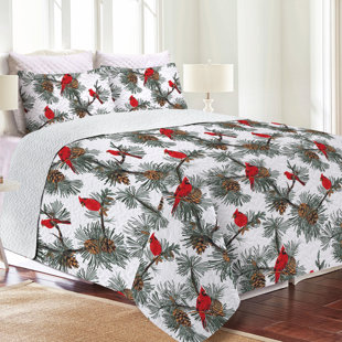  Ensemble de courtepointe réversible Holiday Cardinal