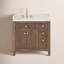 Meuble-lavabo simple Lala de 36 po avec comptoir en pierre reconstituée blanche grainée, sans miroir-680300546