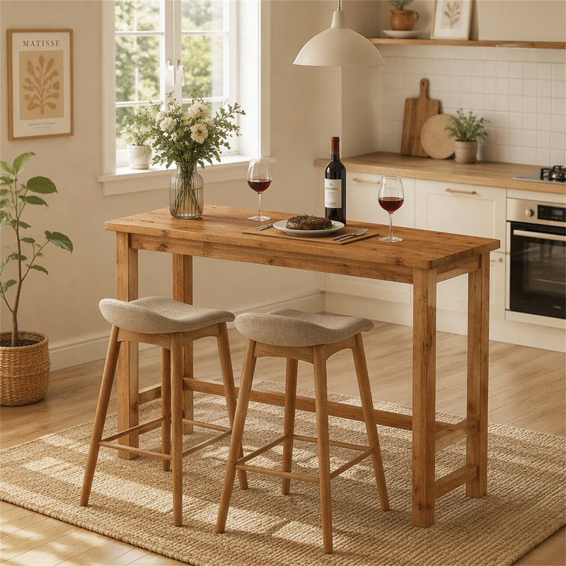 with Solid Wood Base Dining Table